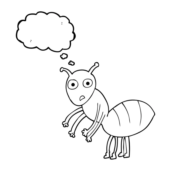 Pensée bulle bande dessinée fourmi — Image vectorielle