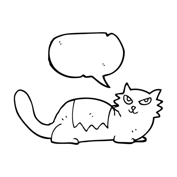 Discours bulle dessin animé chat — Image vectorielle