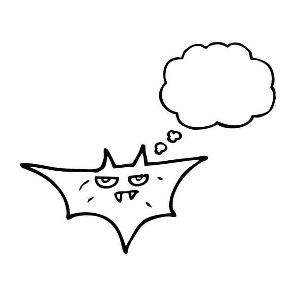 Pensamiento burbuja dibujos animados halloween bat — Archivo Imágenes Vectoriales
