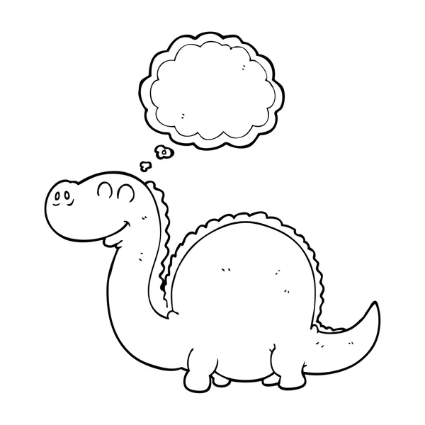 Thought bubble cartoon dinosaur — Stock Vector