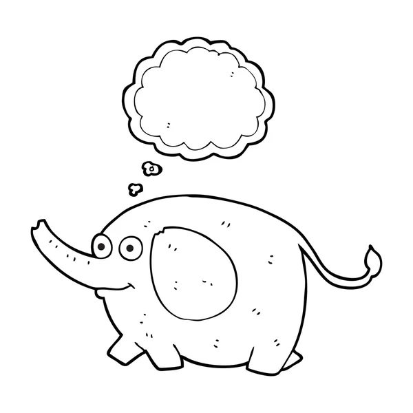 Thought bubble cartoon elephant — Stock Vector