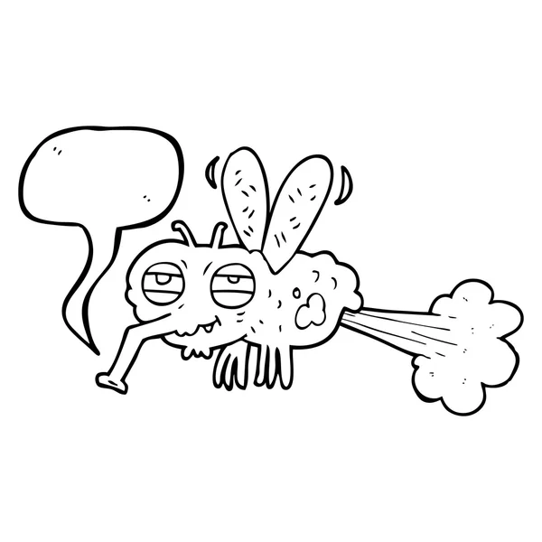 Φούσκα ομιλία γελοιογραφία ακαθάριστο κλάνω μύγα — Διανυσματικό Αρχείο
