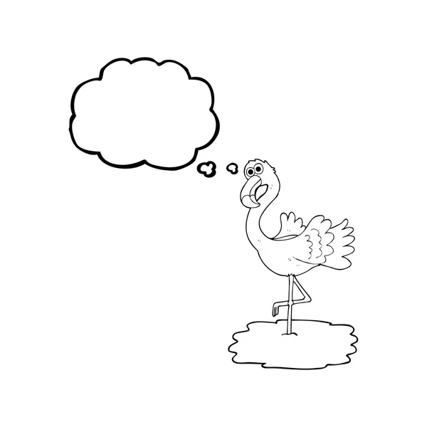 Thought bubble cartoon flamingo — Stock Vector