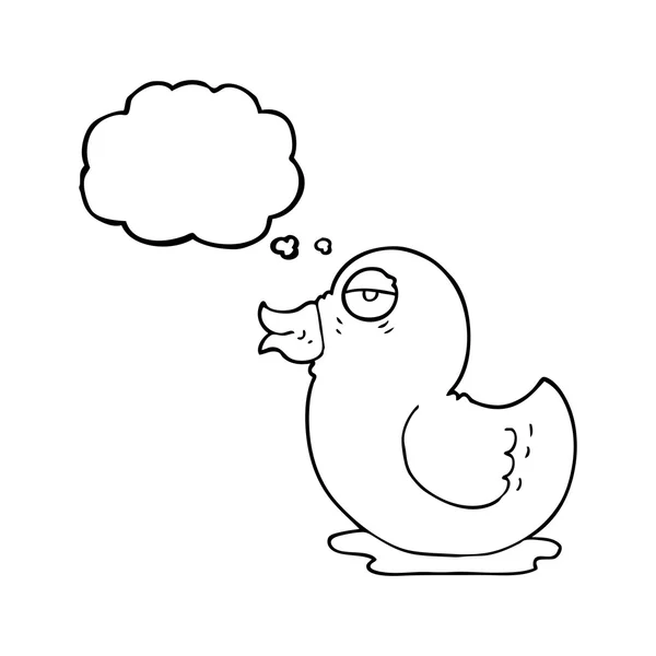 Pensamiento burbuja dibujos animados pato de goma — Vector de stock