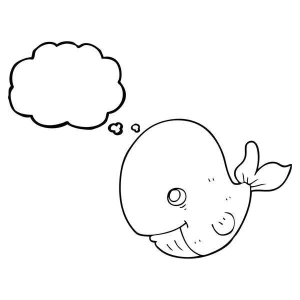 Trodde bubble cartoon happy whale — Stock vektor