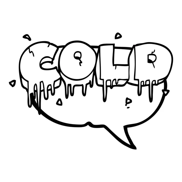 Fala bolha desenho animado símbolo de texto frio — Vetor de Stock