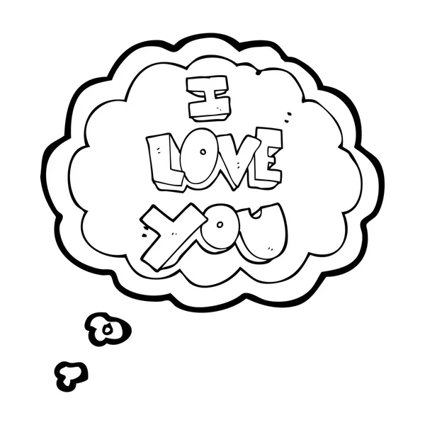 I love you thought bubble cartoon symbol — Stock Vector