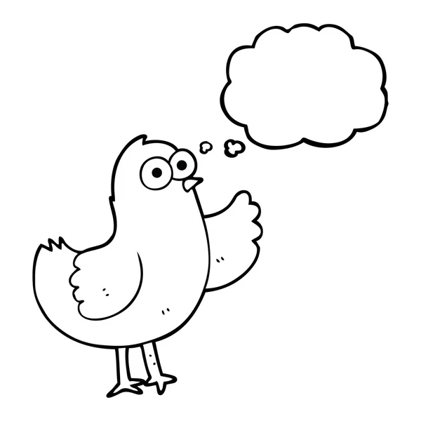 Myšlenka bubliny cartoon pták — Stockový vektor