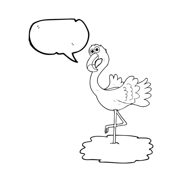 Beszéd buborék rajzfilm flamingo — Stock Vector