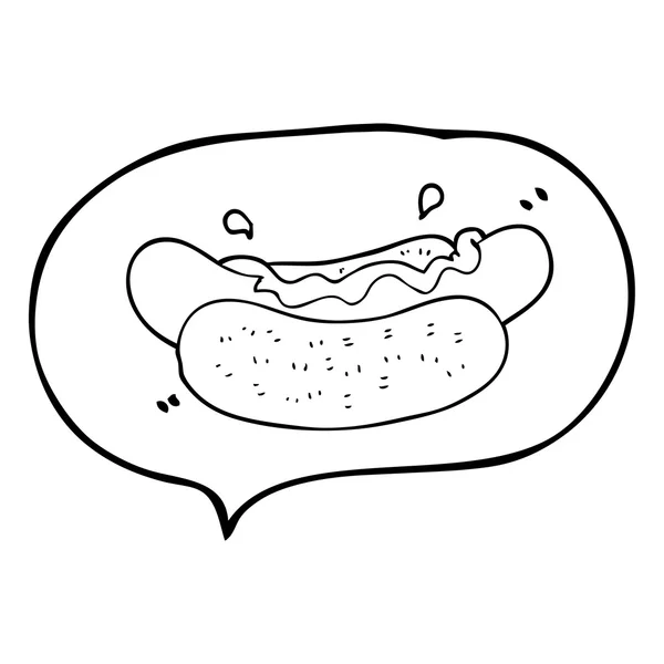 Toespraak bubble cartoon hotdog — Stockvector