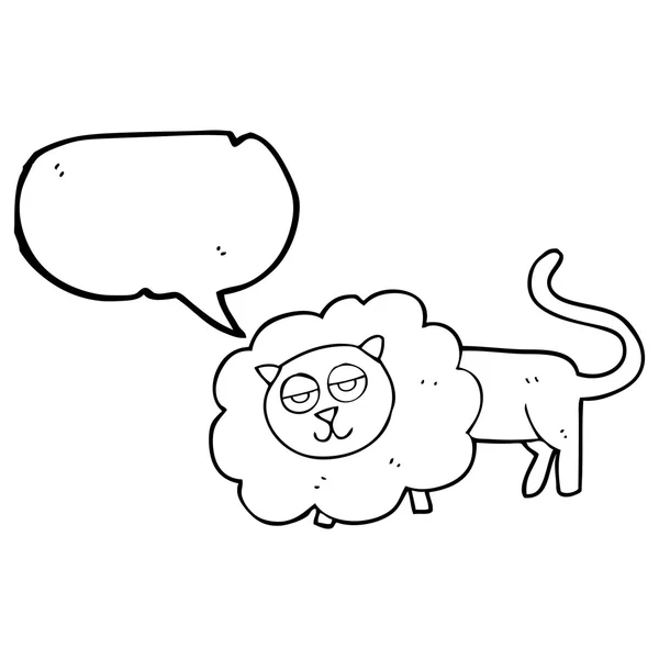 Speech bubble cartoon lion — Stock Vector