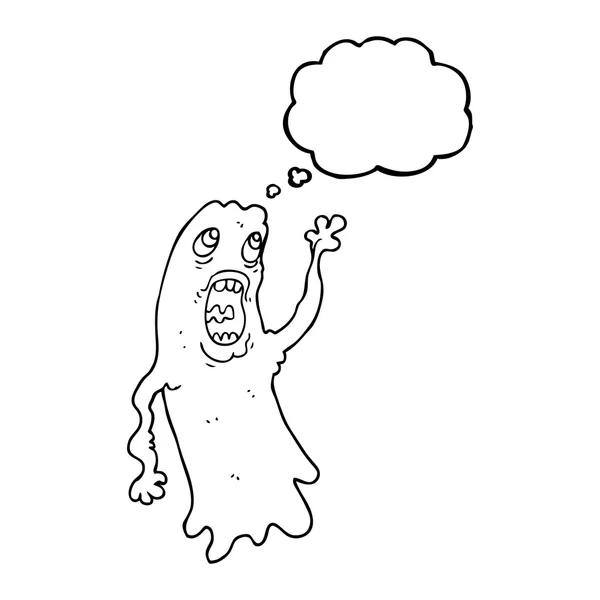 Pensamiento burbuja dibujos animados fantasma — Vector de stock