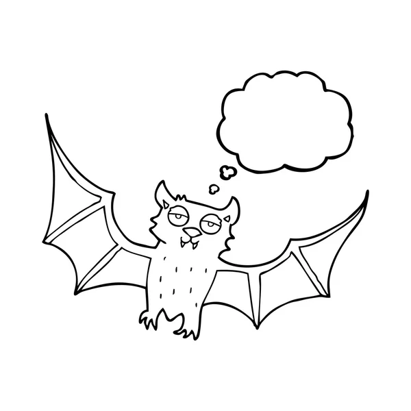 Thought bubble cartoon halloween bat — Stock Vector