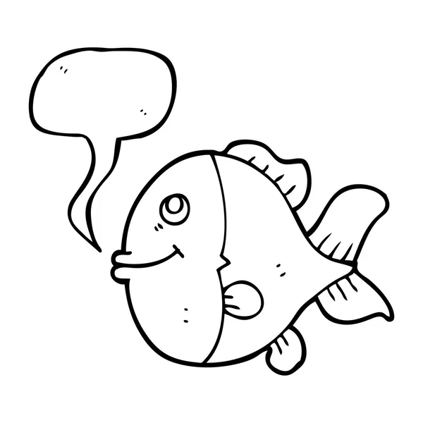 Sprechblase Cartoon-Fisch — Stockvektor