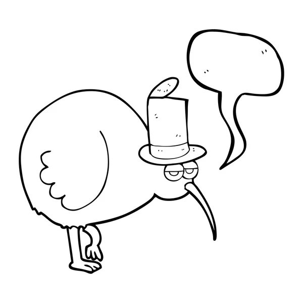 Sprechblase Karikatur Kiwi-Vogel — Stockvektor