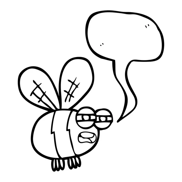 Speech bubble cartoon bee — Stock Vector