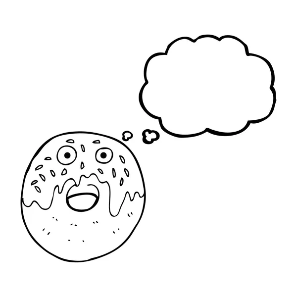 Pensamiento burbuja de dibujos animados donut — Archivo Imágenes Vectoriales