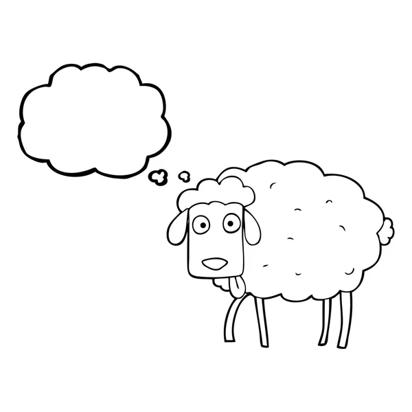 思想泡泡卡通羊 — 图库矢量图片