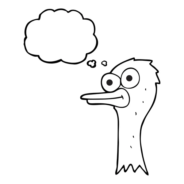 Thought bubble cartoon ostrich head — Stock Vector