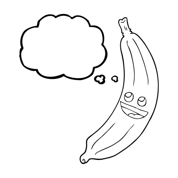 Thought bubble cartoon banana — Stock Vector