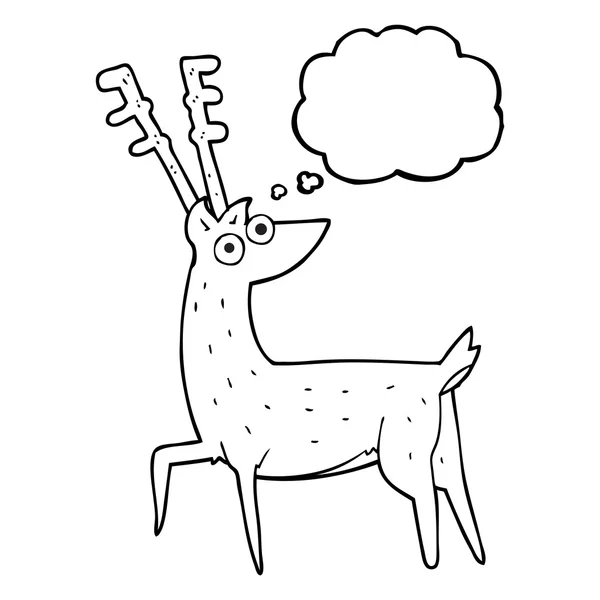 Pensée bulle dessin animé cerf — Image vectorielle