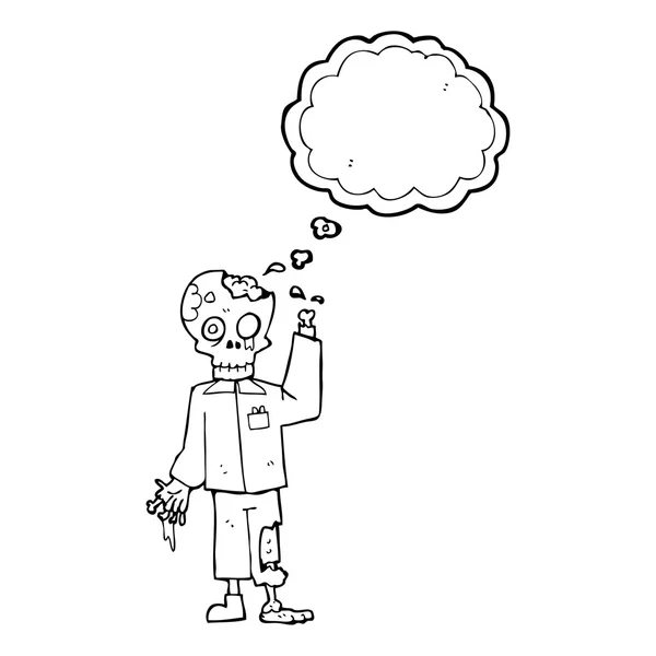 Pensée bulle dessin animé zombie — Image vectorielle