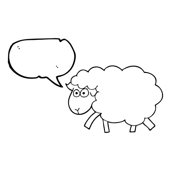 Речевой пузырь мультяшных грязных овец — стоковый вектор