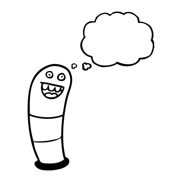 Σκέψη φούσκα κινουμένων σχεδίων ιού τύπου worm — Διανυσματικό Αρχείο