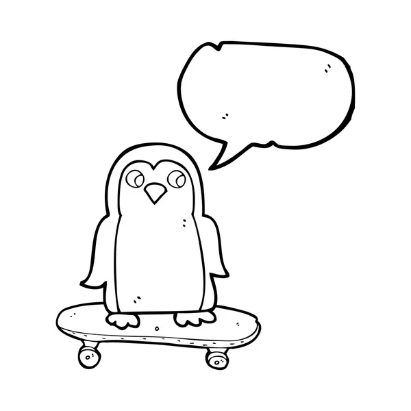 Пингвин на скейтборде — стоковый вектор