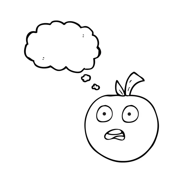 Pensamento bolha cartoon tomate — Vetor de Stock