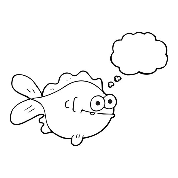 Pensée bulle dessin animé poisson — Image vectorielle