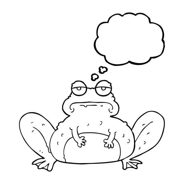 Pensée bulle dessin animé grenouille — Image vectorielle