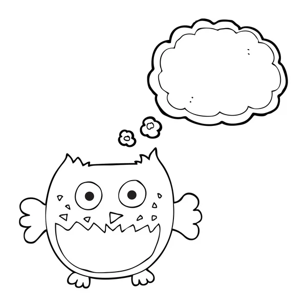 Pensée bulle dessin animé hibou — Image vectorielle