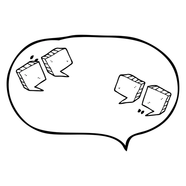 Discours bulle dessin animé guillemets — Image vectorielle