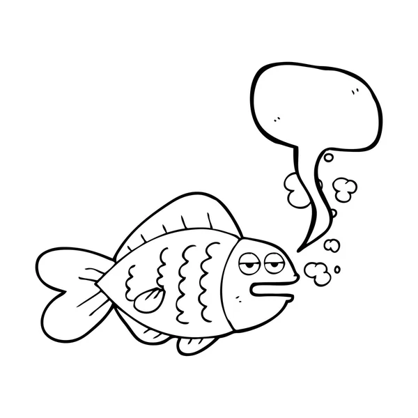 音声バブル漫画面白い魚 — ストックベクタ