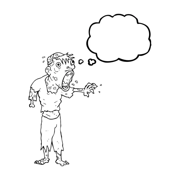 Pensamento bolha desenho animado zumbi — Vetor de Stock