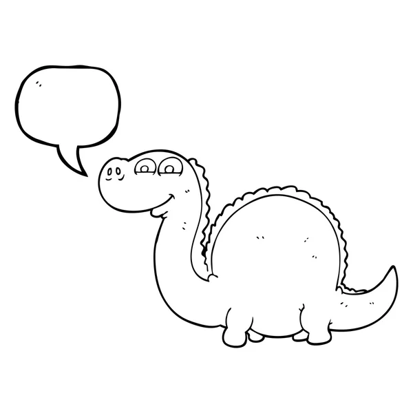 Speech bubble cartoon dinosaur — Stock Vector