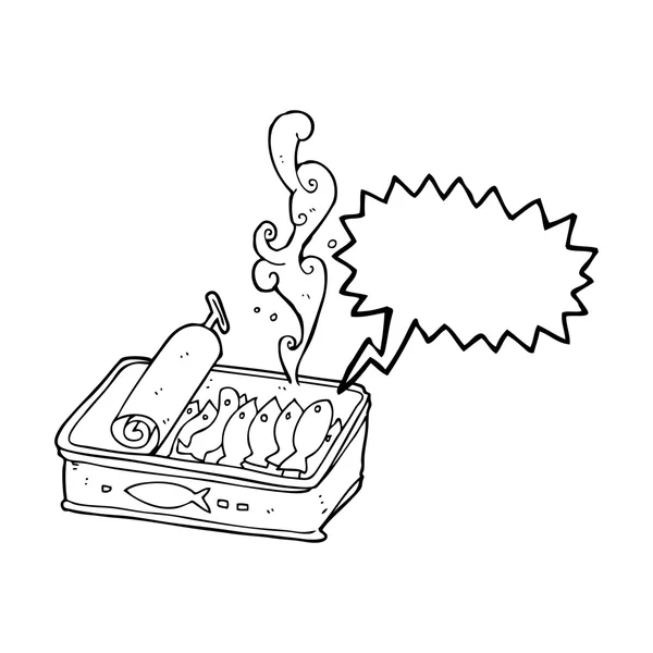 演讲泡沫卡通罐沙丁鱼 — 图库矢量图片