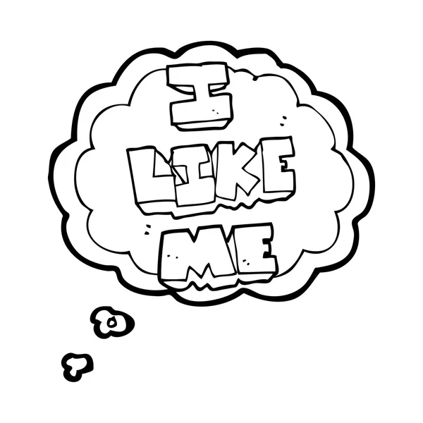 Pikiran kartun gelembung i like me simbol - Stok Vektor