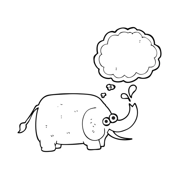 Gedankenblase Cartoon Elefant — Stockvektor