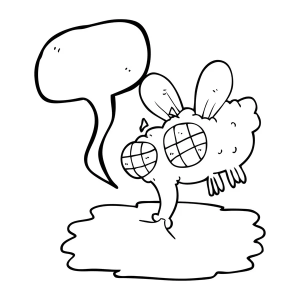 Discours bulle dessin animé brut mouche — Image vectorielle