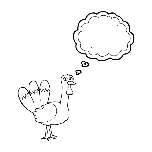 Thought bubble cartoon turkey — Stock Vector