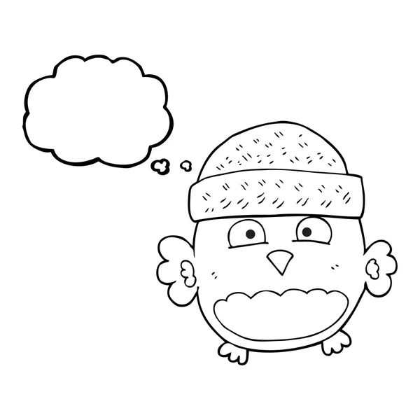 Myšlenka bubliny cartoon roztomilý sova — Stockový vektor