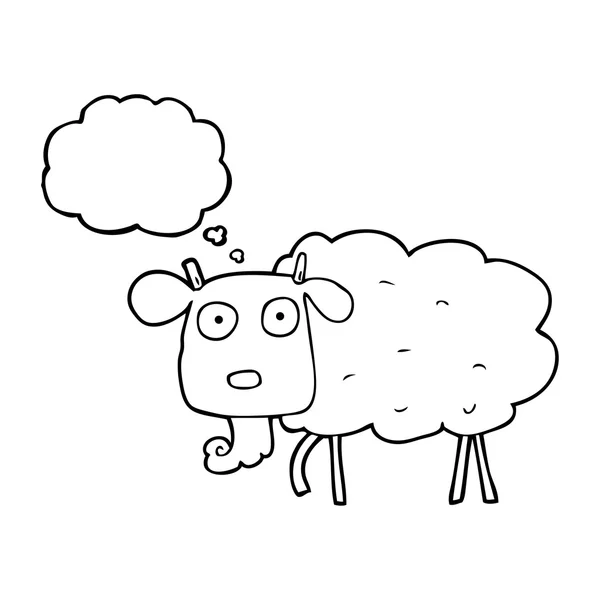 Pensée bulle dessin animé chèvre — Image vectorielle