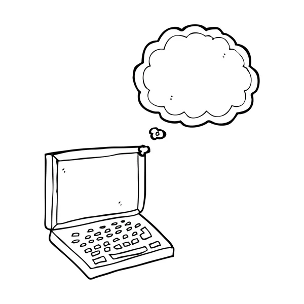 Gedankenblase Cartoon Laptop-Computer — Stockvektor