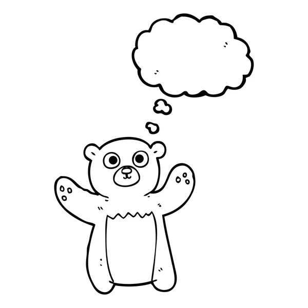 Myšlenka bublina karikatury medvídek — Stockový vektor