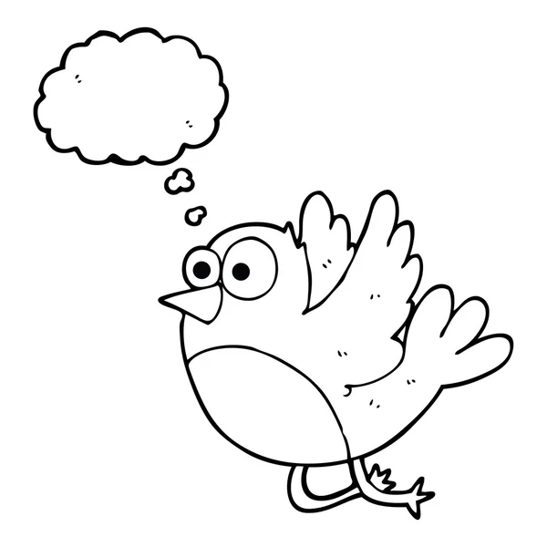 Pensamiento burbuja dibujos animados pájaro — Archivo Imágenes Vectoriales