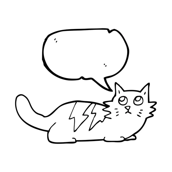 Speech bubble cartoon cat — Stock Vector