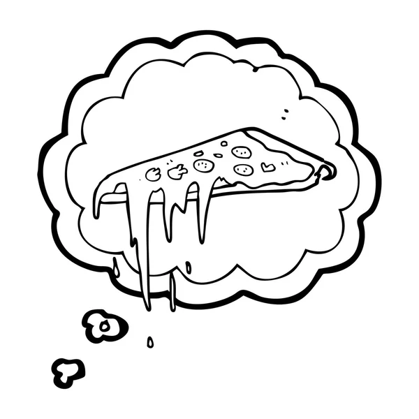 Thought bubble cartoon pizza — Stock Vector