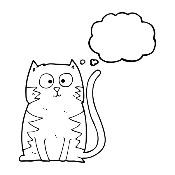Pensamento bolha desenho animado gato — Vetor de Stock